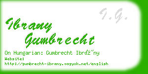 ibrany gumbrecht business card